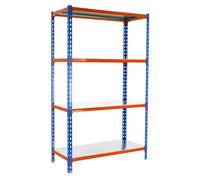 Simonclick Estantería metálica Megaplus (Al x An x Pr: 150 x 120 x 30 cm, Capacidad de carga por balda: 200 kg, Número de baldas: 4 ud., Inserción,...