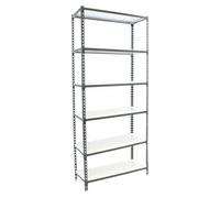 Simonclick Estantería metálica Megaplus (Al x An x Pr: 250 x 120 x 40 cm, Capacidad de carga por balda: 200 kg, Número de baldas: 6 ud., Inserción,...