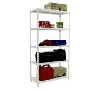 Simonrack Estantería metálica SimonRack 1800x800x300 mm, 5 baldas, 180 kg punto flexión, Blanco