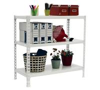 Simonclick Estantería metálica Mini (Al x An x Pr: 90 x 80 x 40 cm, Capacidad de carga por balda: 180 kg, Número de baldas: 3 ud., Inserción, Blanco)