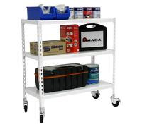 Simonclick Estantería metálica Mobile (Al x An x Pr: 97,5 x 90 x 50 cm, Número de baldas: 3 ud., Inserción, Blanco)