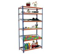 Simonrack Estantería metálica 2500x1000x400 mm 6 baldas 180 kg punto flexión Azul/Naranja/Galva