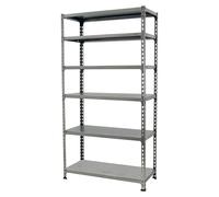 Simonclick Estantería metálica Plus (Al x An x Pr: 250 x 100 x 50 cm, Capacidad de carga por balda: 180 kg, Número de baldas: 6 ud., Inserción, Gris)