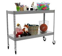 Simonforte Estantería metálica Mobile Metal (Al x An x Pr: 97,5 x 120 x 60 cm, Número de baldas: 2 ud., Inserción, Gris, Capacidad de carga por...