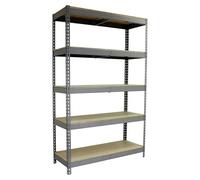 Simonforte Estantería para cargas pesadas Chipboard (Al x An x Pr: 300 x 120 x 45 cm, Capacidad de carga por balda: 600 kg, Número de baldas: 5...