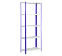 Simonhome Estantería metálica Homeclassic Color Mini (Al x An x Pr: 180 x 80 x 30 cm, Capacidad de carga por balda: 100 kg, Número de baldas: 5...