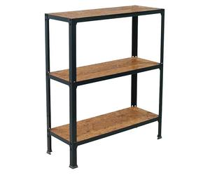 Simonhome Estantería metálica Wood Mini (Al x An x Pr: 90 x 80 x 30 cm, Capacidad de carga por balda: 150 kg, Número de baldas: 3 ud., Inserción,...