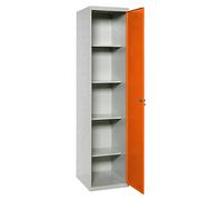 Simonlocker Armario multiusos metálico Cleaning Desmontada (L x An x Al: 40 x 40 x 180 cm, Número de puertas: 1 ud., Gris/Naranja)