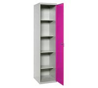 Simonlocker Armario multiusos metálico Cleaning Desmontada (L x An x Al: 40 x 40 x 180 cm, Número de puertas: 1 ud., Gris/Rosa)
