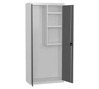 Simonlocker Armario multiusos metálico Cleaning Desmontado (L x An x Al: 40 x 60 x 180 cm, Número de puertas: 2 ud., Blanco/Antracita)
