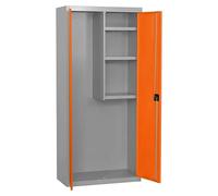 Simonlocker Armario multiusos metálico Cleaning Desmontado (L x An x Al: 40 x 60 x 180 cm, Número de puertas: 2 ud., Gris/Naranja)