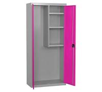 Simonlocker Armario multiusos metálico Cleaning Desmontado (L x An x Al: 40 x 60 x 180 cm, Número de puertas: 2 ud., Gris/Rosa)