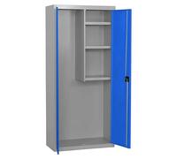 Simonlocker Armario multiusos metálico Cleaning Desmontado (L x An x Al: 40 x 80 x 180 cm, Número de puertas: 2 ud., Gris/Azul)