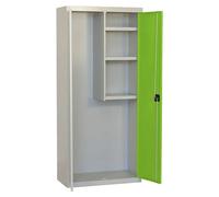 Simonlocker Armario multiusos metálico Cleaning (L x An x Al: 40 x 80 x 180 cm, Número de puertas: 2 ud., Gris/Verde)