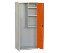 Simonlocker Armario multiusos metálico Cleaning (L x An x Al: 40 x 80 x 180 cm, Número de puertas: 2 ud., Gris/Naranja)