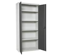 Simonlocker Armario multiusos metálico Multi Professional Desmontado (L x An x Al: 40 x 60 x 180 cm, Blanco/Antracita, Número de baldas: 4 ud.)
