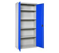Simonrack Armario metálico Simonlocker con llave 2 puertas 4 estantes 1800x800x400 mm Gris/Azul