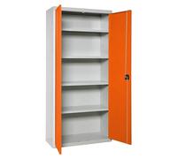 Simonlocker Armario multiusos metálico Multi Professional Desmontado (L x An x Al: 40 x 80 x 180 cm, Gris/Naranja, Número de baldas: 4 ud.)
