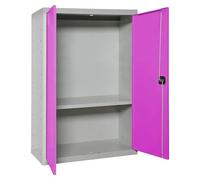 Simonlocker Armario multiusos metálico Multi Professional Desmontado (L x An x Al: 40 x 80 x 90 cm, Gris/Rosa, Número de baldas: 1 ud.)