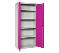 Simonlocker Armario multiusos metálico Multi Professional DIY (40 x 60 x 180 cm, Gris/Rosa)