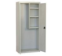 Simonrack Armario escobero metálico Simonlocker con llave 3 estantes 1 puerta 1800x600x400 mm Gris