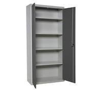 SimonRack Amario Metálico Almacenaje, Armario Multiusos, 2 Puertas, 4 Estantes, 1800x600x400 mm, Gris/Antracita - Simonlocker Gray Large