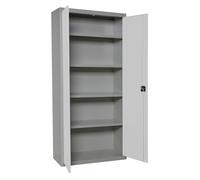 SimonRack Amario Metálico Almacenaje, Armario Multiusos, 2 Puertas, 4 Estantes, 1800x600x400 mm, Gris/Blanco - Simonlocker Gray Large