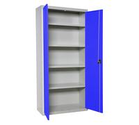 SimonRack Amario Metálico Almacenaje, Armario Multiusos, 2 Puertas, 4 Estantes, 1800x800x400 mm, Gris/Azul - Simonlocker Gray