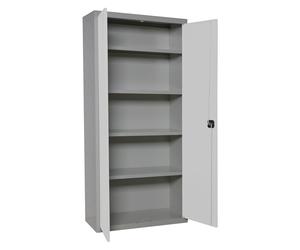 SimonRack Amario Metálico Almacenaje, Armario Multiusos, 2 Puertas, 4 Estantes, 1800x800x400 mm, Gris/Blanco - Simonlocker Gray Large