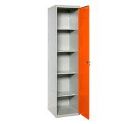 SimonRack Armario Escobero Multiusos, 1800x400x400 mm, 1 Puerta, Gris/Naranja Gray Large