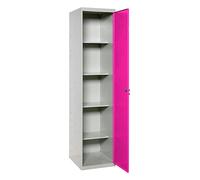 SimonRack Armario Escobero Multiusos, 1800x400x400 mm, 1 Puerta, Gris/Rosa Gray Large