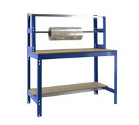SimonRack Banco de Trabajo Taller, Capacidad Carga 600 kg, 1445x1510x760 mm, Mesa de Trabajo, Azul/Madera - BT4 Blue Large