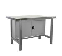 SimonRack Banco de Trabajo Taller, Capacidad Carga 600 kg, 830x1800x730 mm, Mesa de Trabajo, Guarda Herramientas, Gris - BT6 Gray Large
