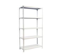 SimonRack Estanteria Metalica, 2000x1100x500 mm, 5 Alturas, Bandeja Metal, 200 kg de Punto Flexión, Estanteria Almacenaje, Blanco - Simonclick