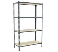SimonRack Estanteria Metalica, 4 Baldas Madera Ajustables, 150 kg de Punto Flexión, 1500x1000x400 mm, Estantería Almacenaje, Sin tornillos, Galvanizado/Madera - Maderclick