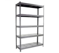 SimonRack Estanteria Metalica Almacenaje de Acero Industrial, 2000x1500x450 mm, 5 Baldas, Soporta 400 kg de Punto Flexión por balda, Gris/Galva - SimonTaller Gray Large