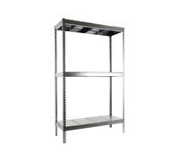 SimonRack Estanteria Metalica Almacenaje de Acero Industrial, 2000x1800x600 mm, 3 Baldas, Soporta 400 kg de Punto Flexión por balda, Galvanizado - SimonTaller Silver Large