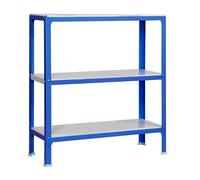 SimonRack Estantería Metálica Almacenaje, Sin tornillos, 3 Baldas, Alta Capacidad Carga 150 kg, 900x800x300 mm, Estantería Salón Baño Cocina, Azul/Blanco - SimonHomeClick Metal