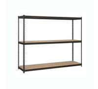 SimonRack Estantería Metálica Almacenaje, Sin Tornillos, 3 Baldas Madera, Alta Capacidad Carga 600 kg, 2000x1500x600 mm, Estantería Taller Garaje Trastero, Antracita/Madera