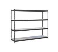 SimonRack Estantería Metálica Almacenaje, Sin Tornillos, 4 Baldas, Alta Capacidad Carga 600 kg, 2000x1500x600 mm, Estantería Taller Garaje Trastero, Antracita/Galvanizado