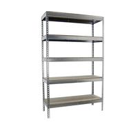 SimonRack Estantería Metálica Almacenaje, Sin Tornillos, 5 Baldas Madera, Alta Capacidad Carga 400 kg, 2000x1500x600 mm, Estantería Taller Garaje Trastero, Galva/Madera