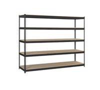 SimonRack Estantería Metálica Almacenaje, Sin Tornillos, 5 Baldas Madera, Alta Capacidad Carga 600 kg, 2000x2100x600 mm, Estantería Taller Garaje Trastero, Antracita/Madera