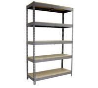 Simonrack Estantería Metálica de Acero Industrial 2000x1800x750 Mm 5 Baldas Madera Silver Large