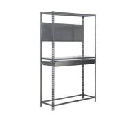 SimonRack Estantería para Neumáticos de Acero, Incluye Panel Herramientas, 2000x1000x400 mm, Para 6 neumáticos, Soporta 200 de Punto Flexión, 3 Niveles, 1 Cajón, Gris - Simonauto Gray Large