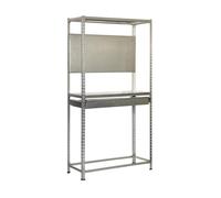 SimonRack Estantería para Neumáticos de Acero, Incluye Panel Herramientas, 2000x1200x400 mm, Para 6 neumáticos, Soporta 180 de Punto Flexión, 3 Niveles, 1 Cajón, Galvanizado - Simonauto Silver Large