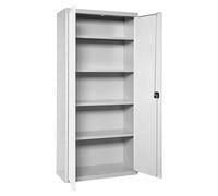 Simonlocker Armario multiusos metálico Multi Professional Desmontado (L x An x Al: 40 x 60 x 180 cm, Gris/Blanco, Número de baldas: 4 ud.)