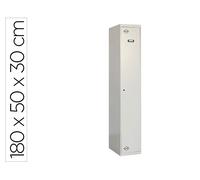 Simonrack Taquilla metálica de 1 puerta con cerradura, gris/gris 1800x500x300 mm
