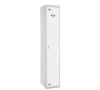 SimonRack Taquilla Vestuario Metálica, 1 Puerta, Incluye Llave, Profesional, 1800x400x500 mm, Gris/Blanco - Simonlocker Gray Large
