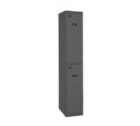 SimonRack Taquilla Vestuario Metálica, 2 Puerta, Incluye Llave, 1800x300x500 mm, Antracita - Simonlocker Black Large