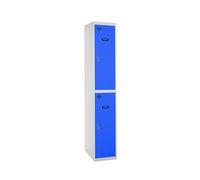 SimonRack Taquilla Vestuario Metálica, 2 Puerta, Incluye Llave, 1800x300x500 mm, Gris/Azul - Simonlocker Gray